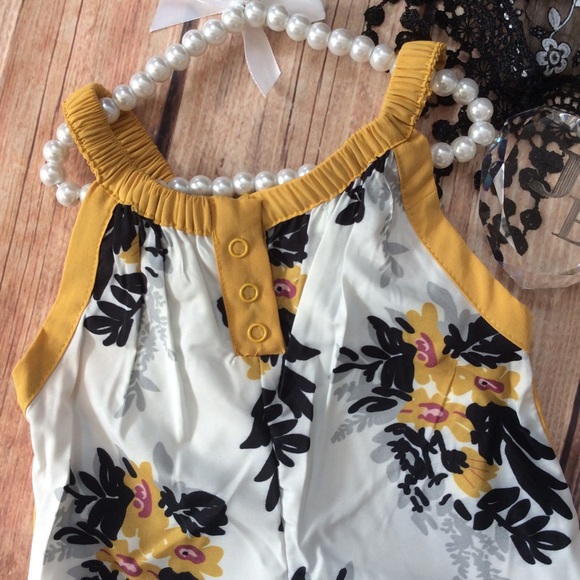 Boutique Baby Girl Mustard & Floral Romper - Picture 5 of 5